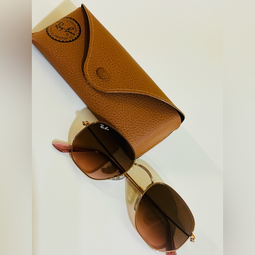 Rayban Hexagonal Flat Lenses Rosegold